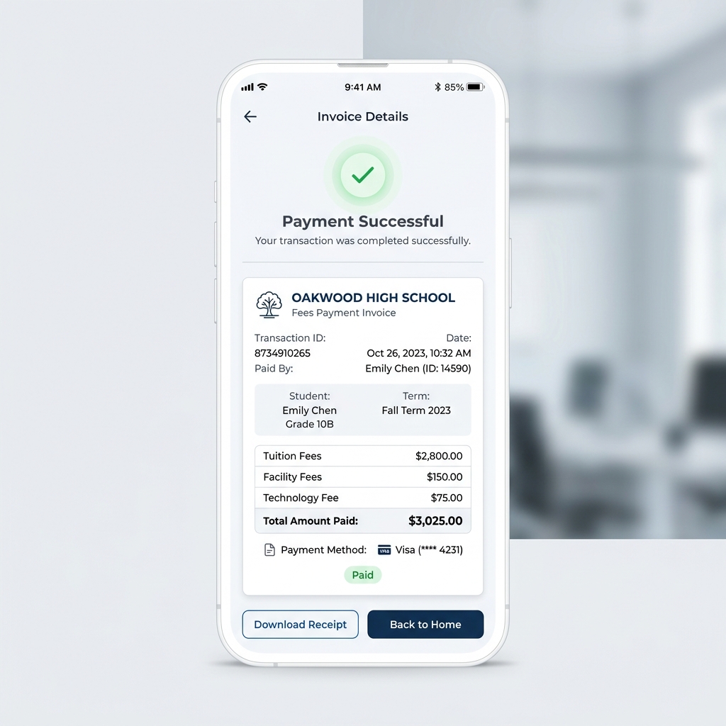 In-app payment and billing invoices